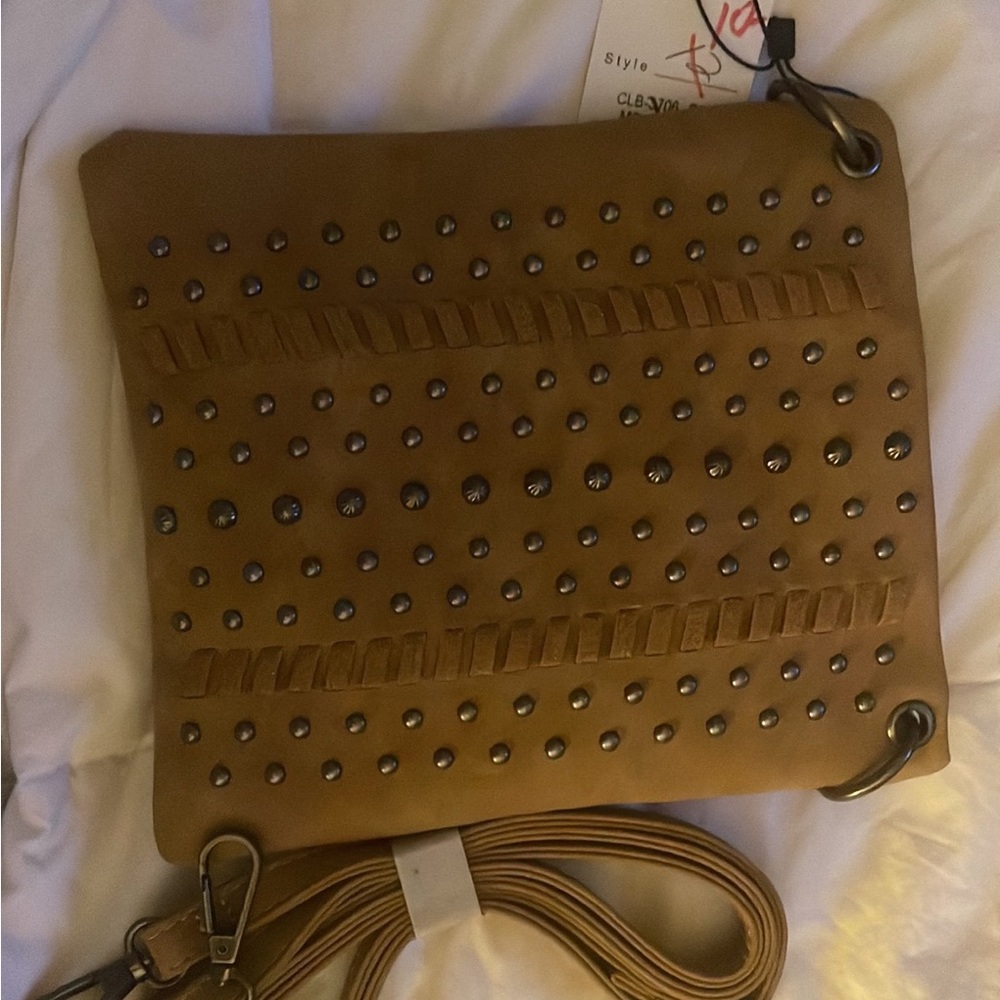 Studded Tan Crossbody Bag